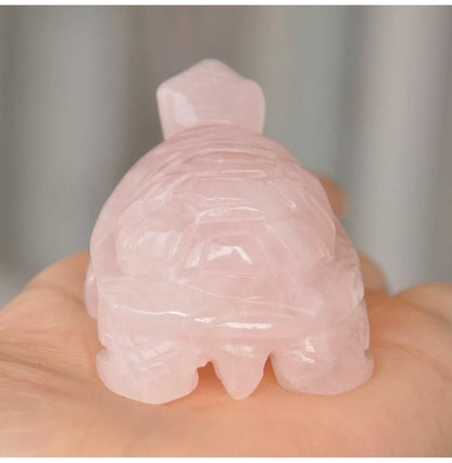 Natural Rose Quartz Turtle figurine