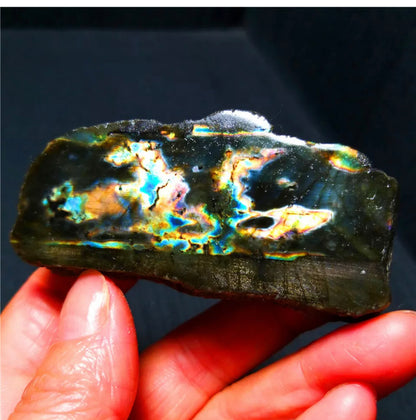 Natural Free Rough Form Labradorite Rock Crystal