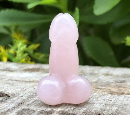 Natural Rose Quartz gemstone Penis (Mini)