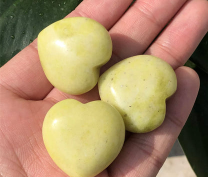 Natural Lemon Jade Hearts