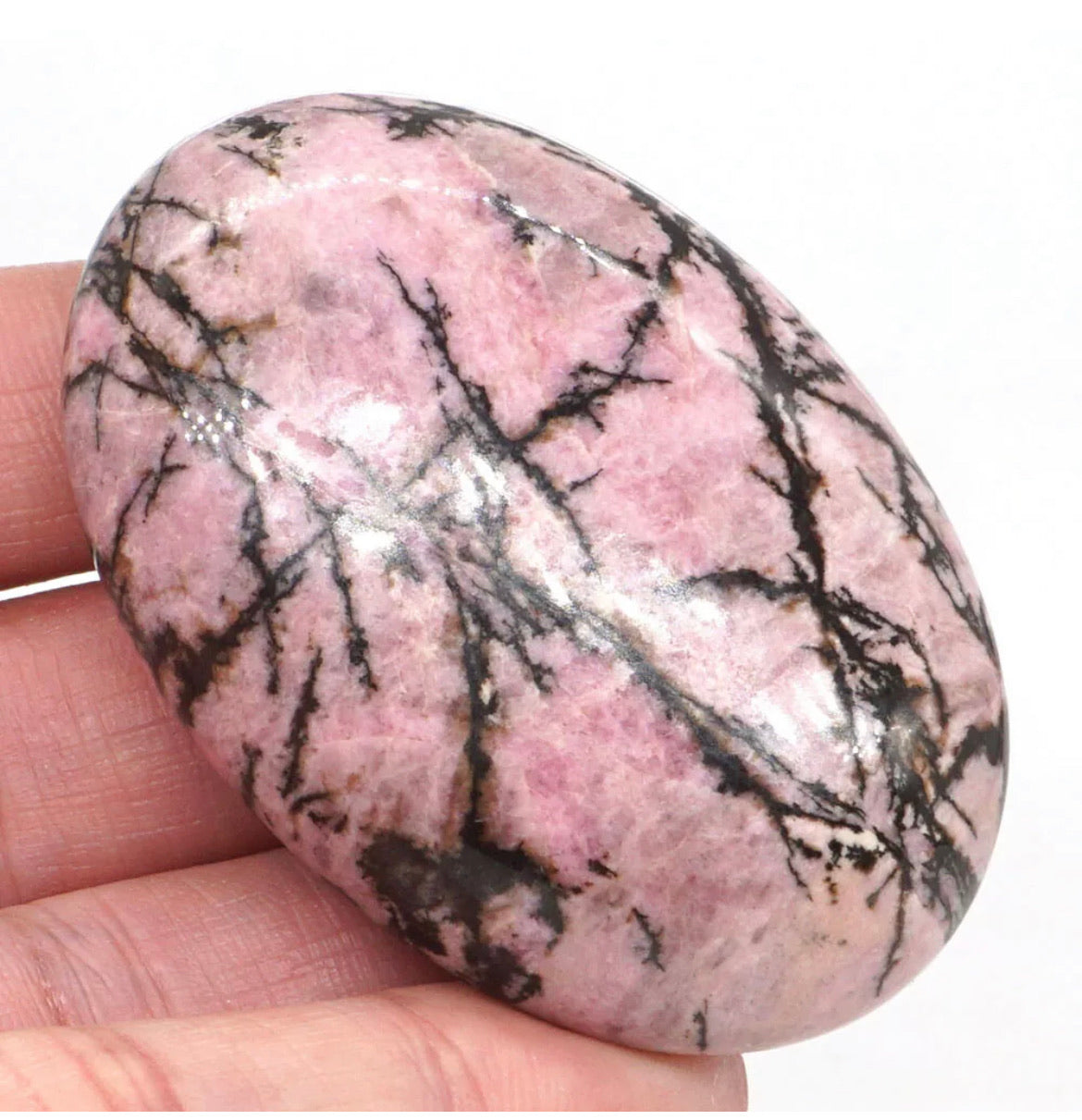 Natural Rhodonite massage Palm Stone