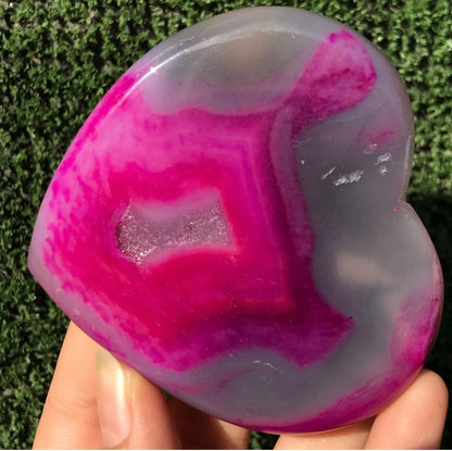 Pink Agate Geode Heart