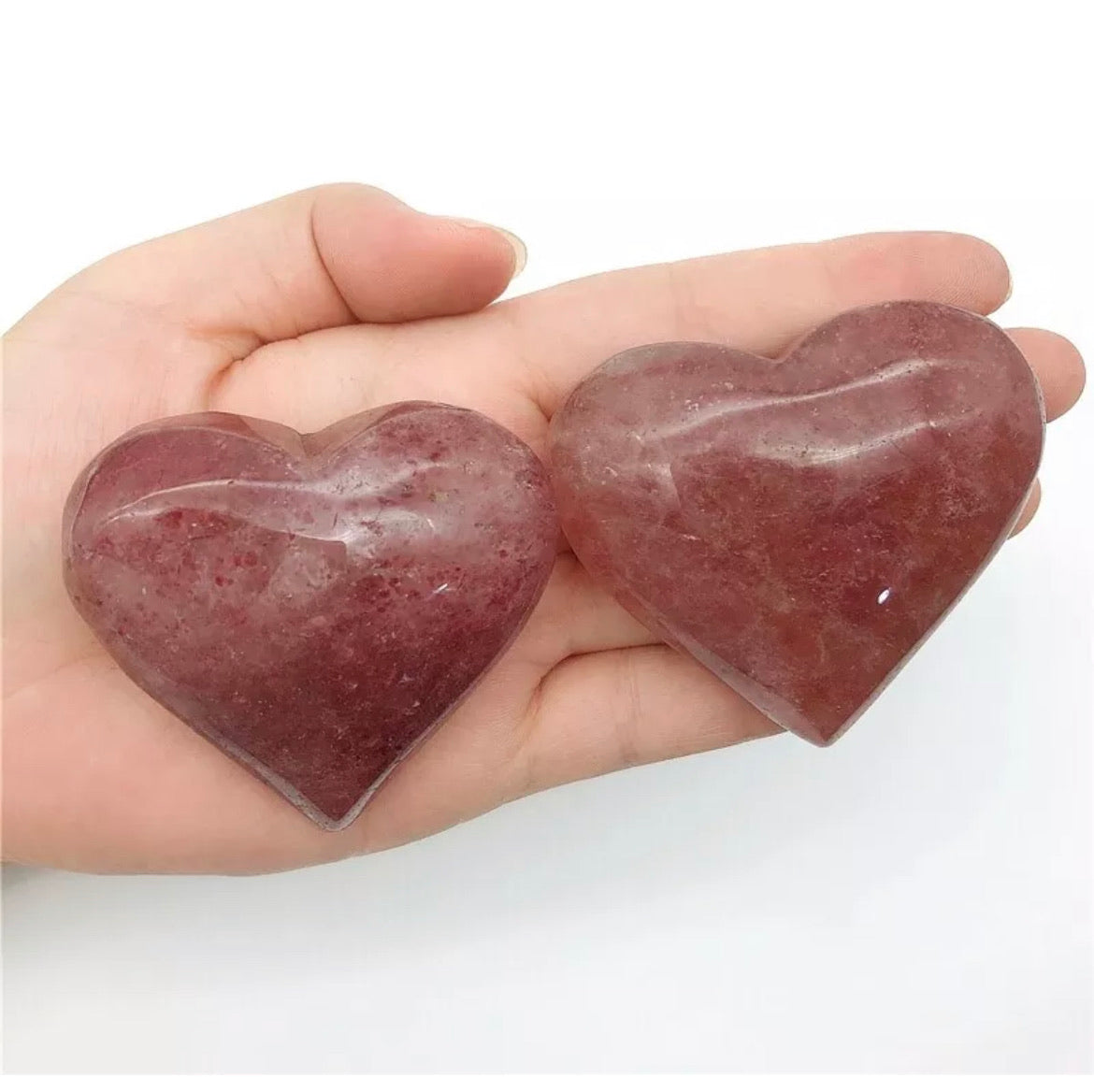 Strawberry Quartz Hearts