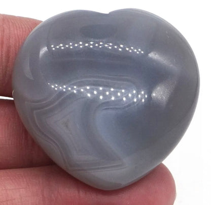 Natural Grey Agate Heart