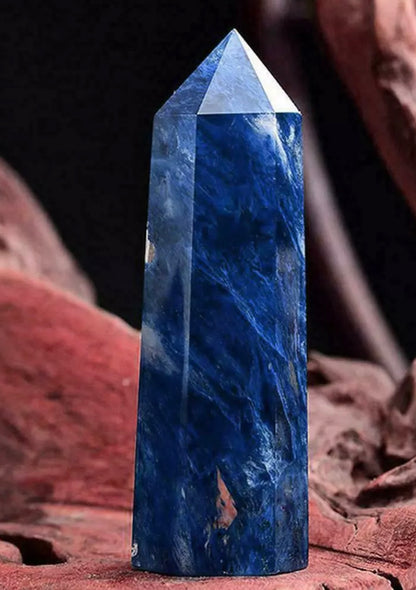 Natural blue Sodalite gemstone healing wand