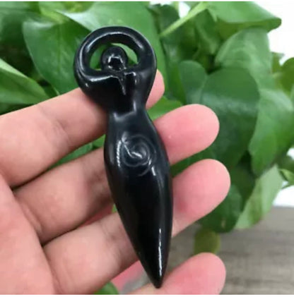 Natural Black Obsidian Goddess Totem