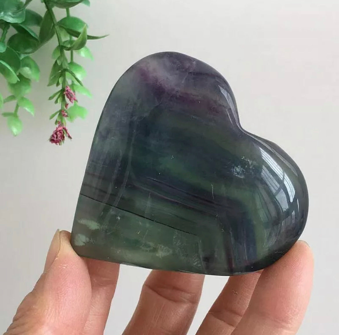 Rainbow Fluorite gemstone Heart