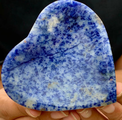 Natural sodalite gemstone heart shaped crystal