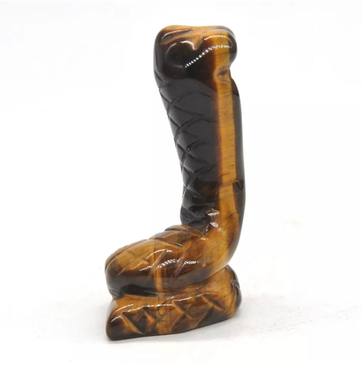 Natural Tiger Eye Crystal Snake Figurine