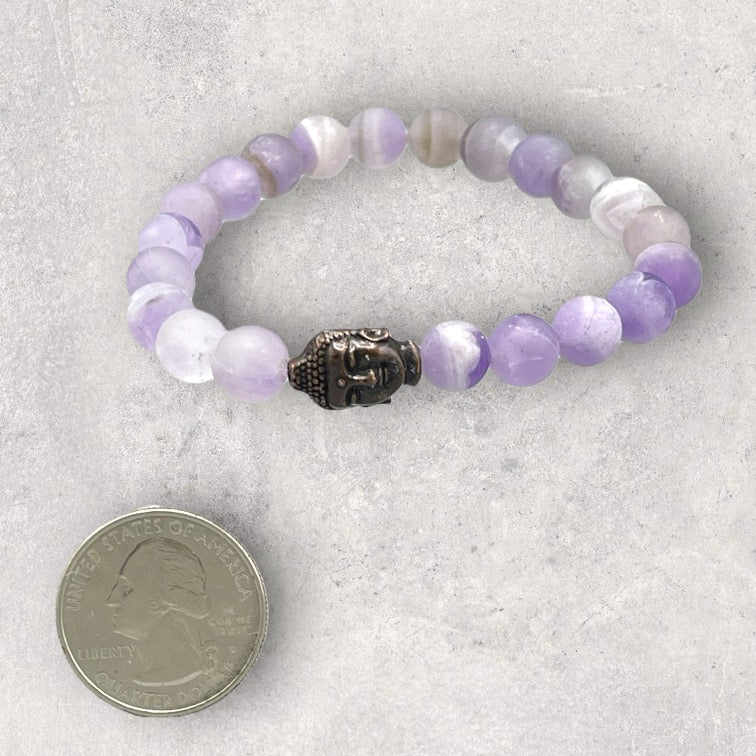 Amethyst and Buddha Bracelet