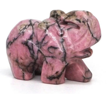 Natural Rhodonite Elephant gemstone crystal Figurine