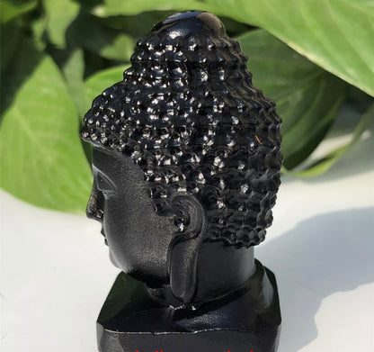 Natural Black Obsidian gemstone Buddha