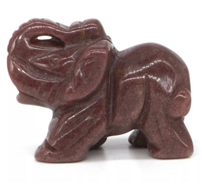 Gemstone Carved Elephants