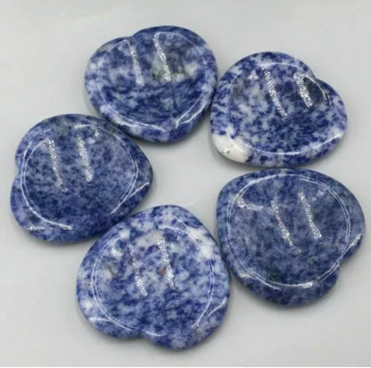 Blue Spot Jasper Heart Worry Stone