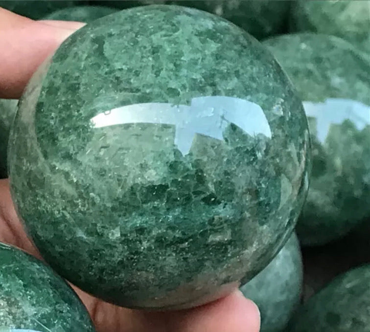 Natural Green strawberry Quartz Sphere