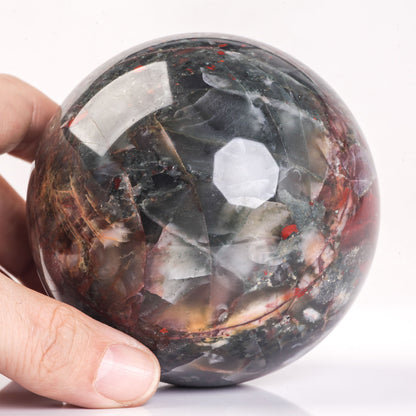 Natural African Bloodstone semiprecious gemstone crystal ball sphere reiki healing