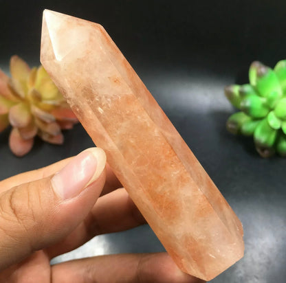 Natural Red Hematoid Quartz Wand Point