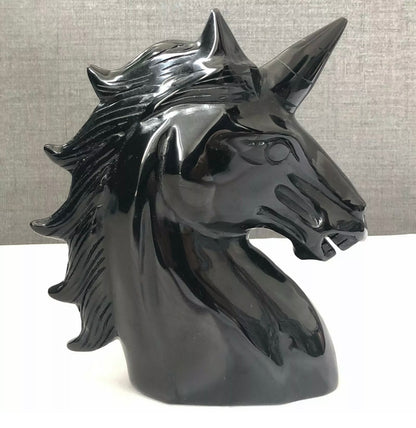 Natural black obsidian unicorn