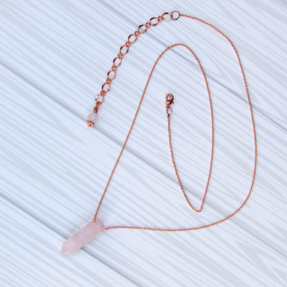 Rose Quartz Point Necklace