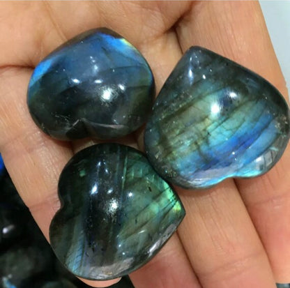 Labradorite Puffy Hearts