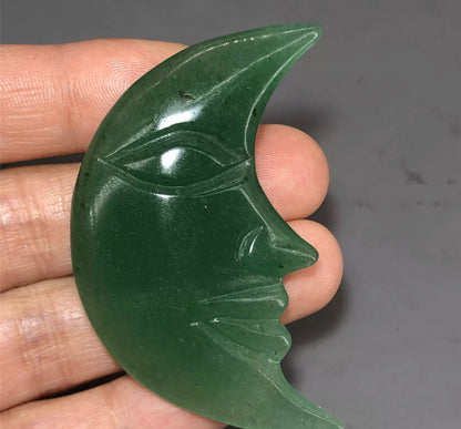 Natural Green Aventurine Crescent Moon