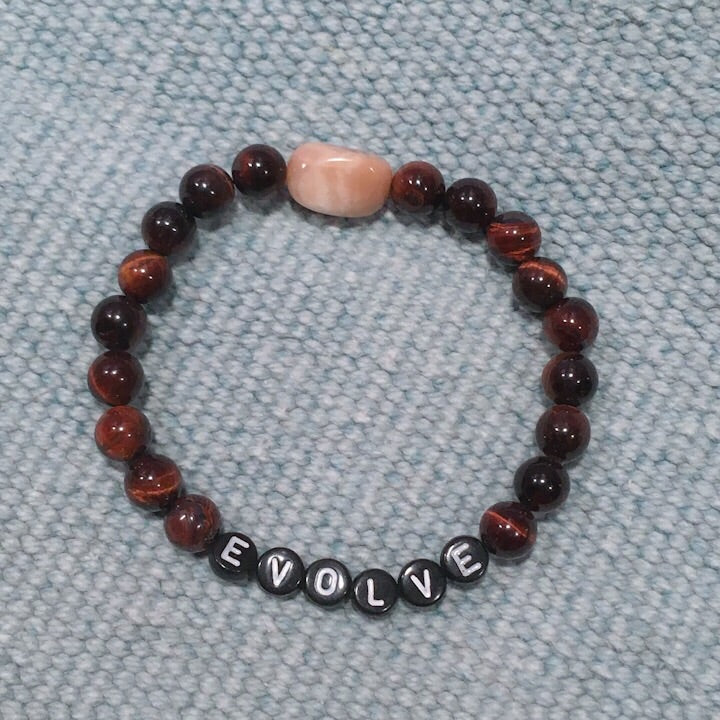 Mens Tiger Eye & Moonstone Gemstone “EVOLVE” Bracelet