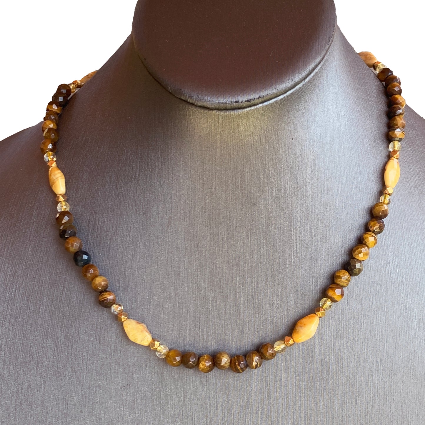 Tiger’s Eye gemstone beaded necklace