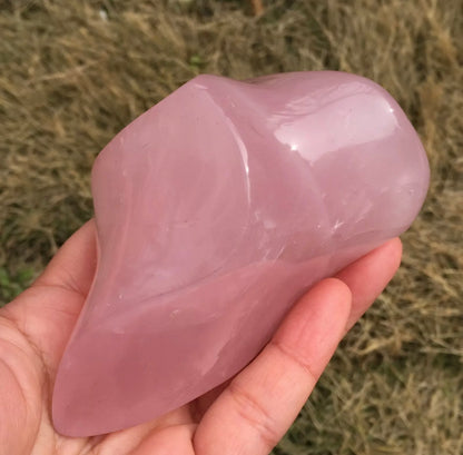 Natural Rose Quartz Flame Shaped Crystal