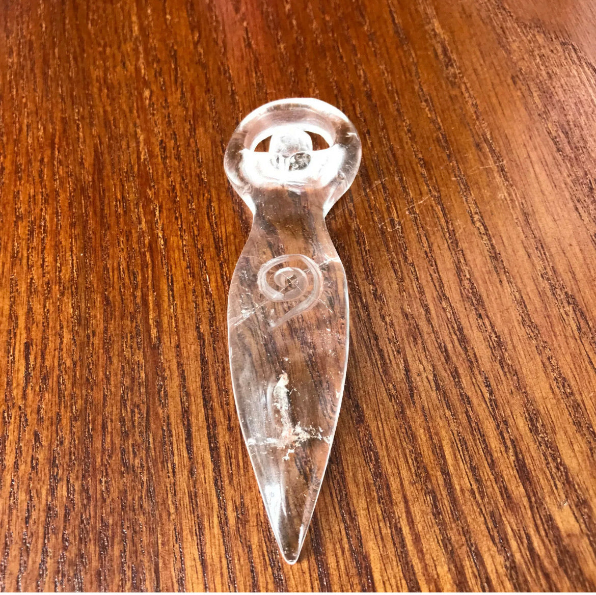 Natural Clear Quartz Totem Goddess