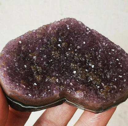 Uruguayan Amethyst Geode Clusters Heart Crystal 100% Natural