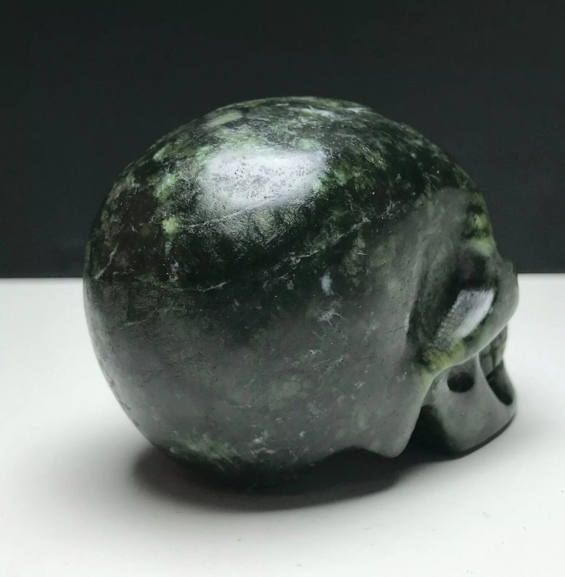 Natural Green Jade Skull