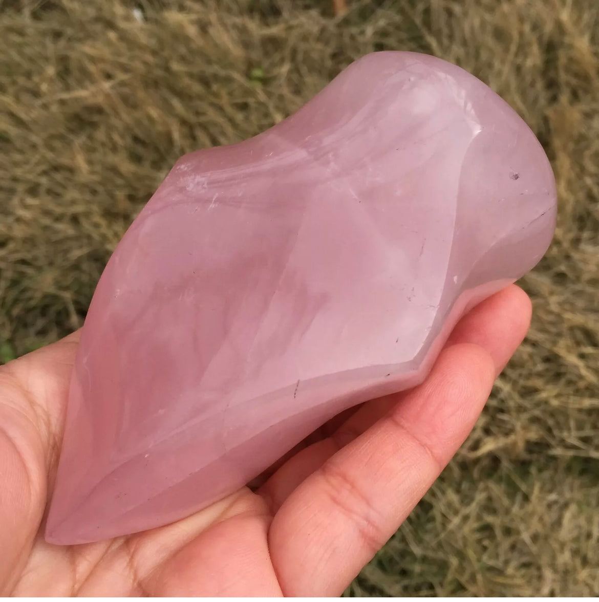 Natural Rose Quartz Flame Shaped Crystal