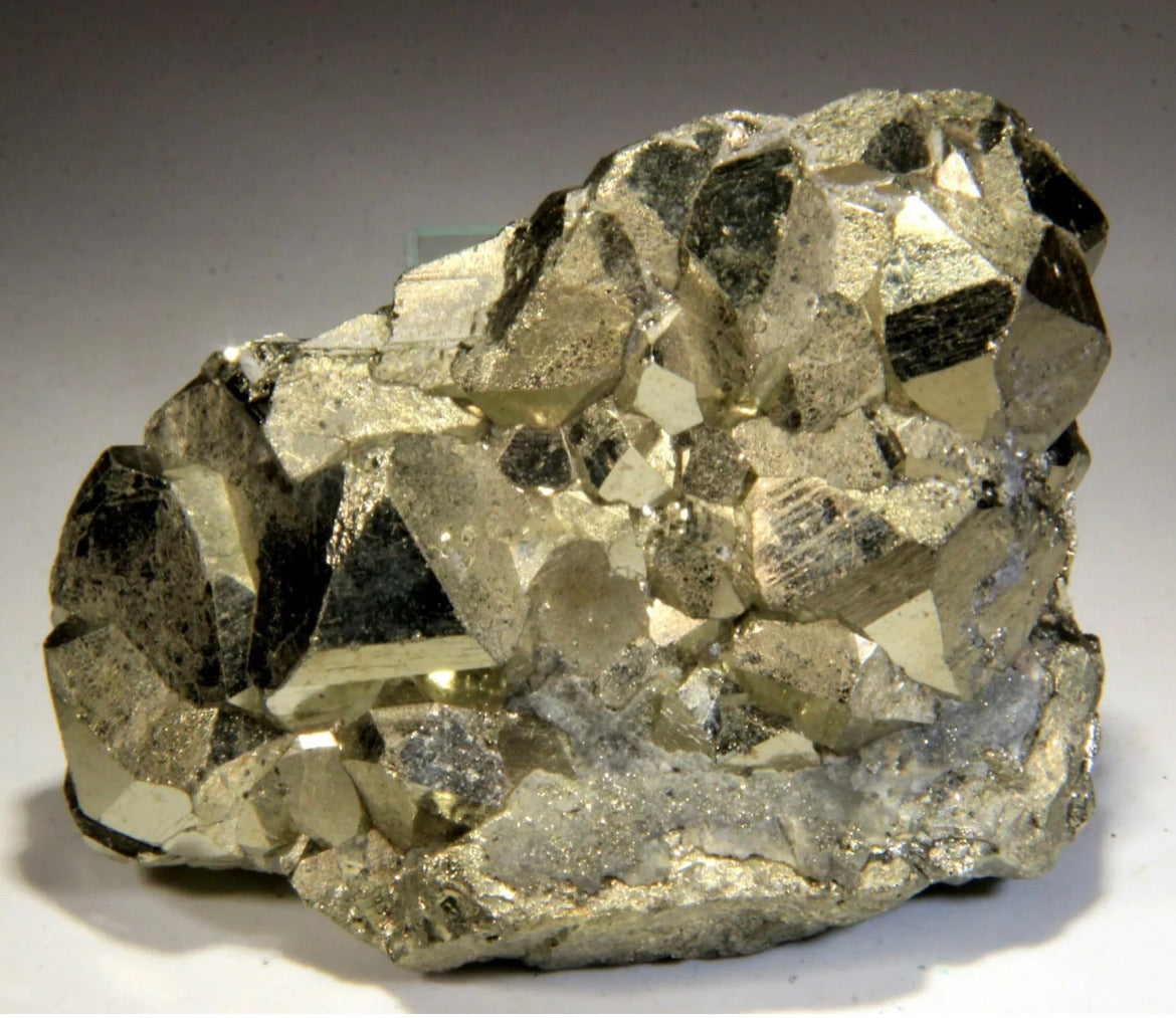 Mirror Shining Golden Pyrite Cluster, Huanzala, from Peru!