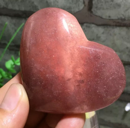 Natural Strawberry Quartz Heart