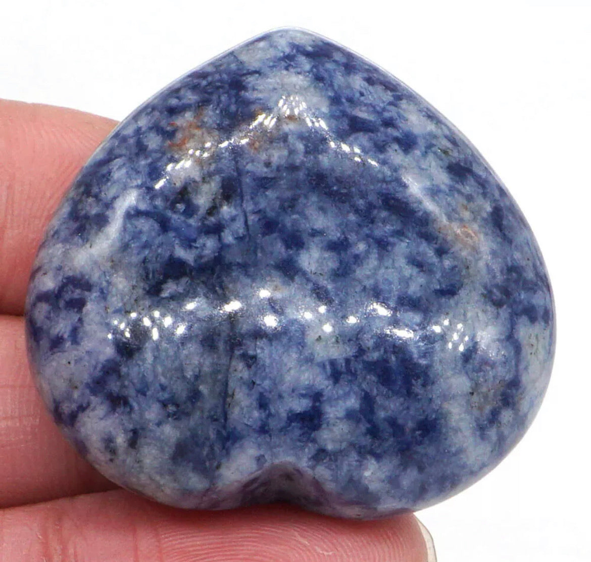 Natural Blue Spot Jasper Heart