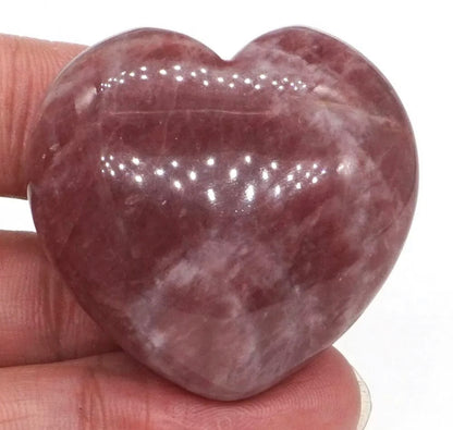 Genuine Strawberry Quartz gemstone carved Heart