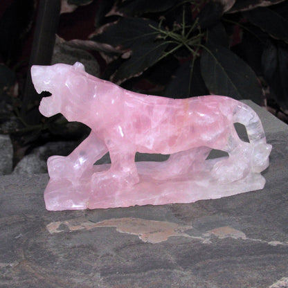 Rose Quartz Gemstone carved Tiger