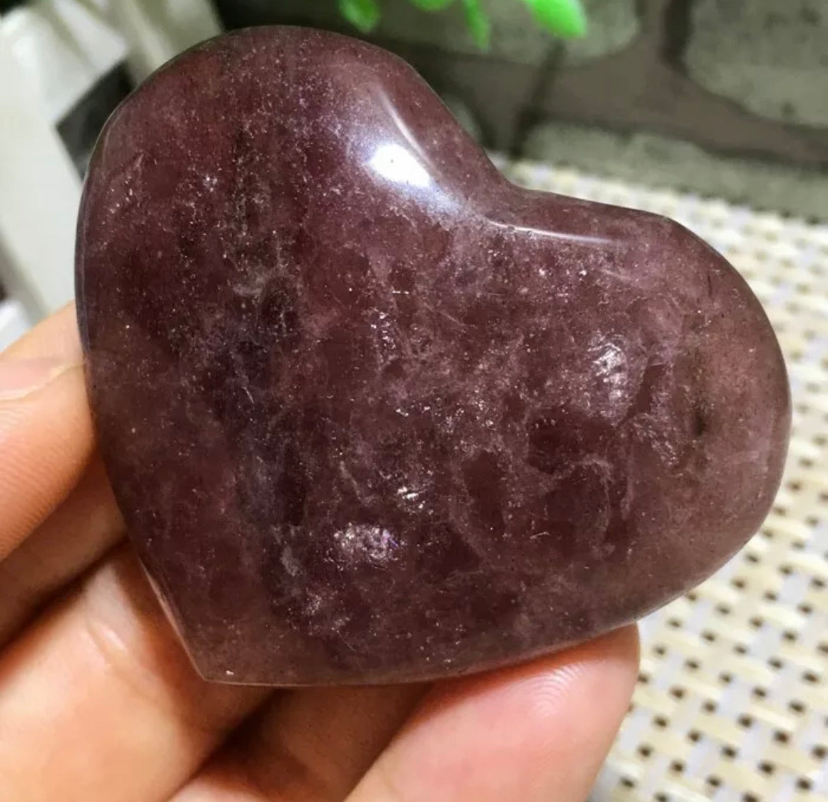 Natural Strawberry Quartz Heart