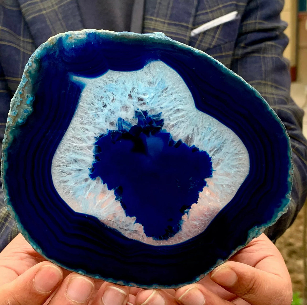 Natural Beautiful Agate Geode Druzy Slice