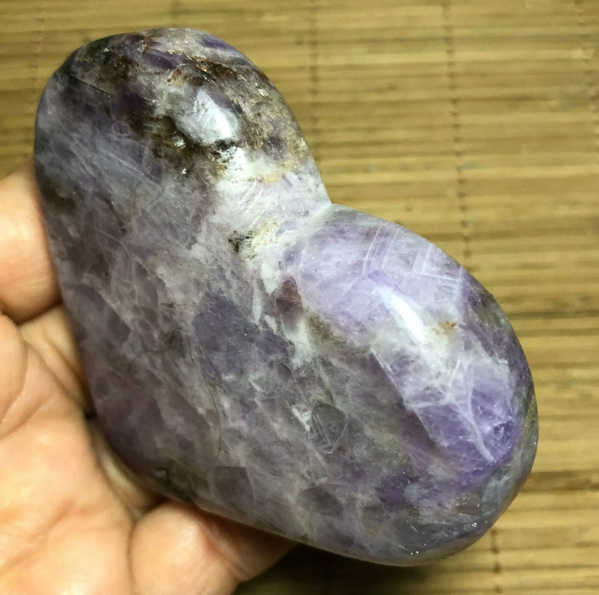 Natural Amethyst Carved Heart