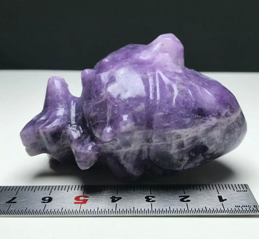 Natural lepidolite aka lilac stone Crystal Mineral Specimen. Hand-carved.Exquisite Heart organ gemstone semiprecious