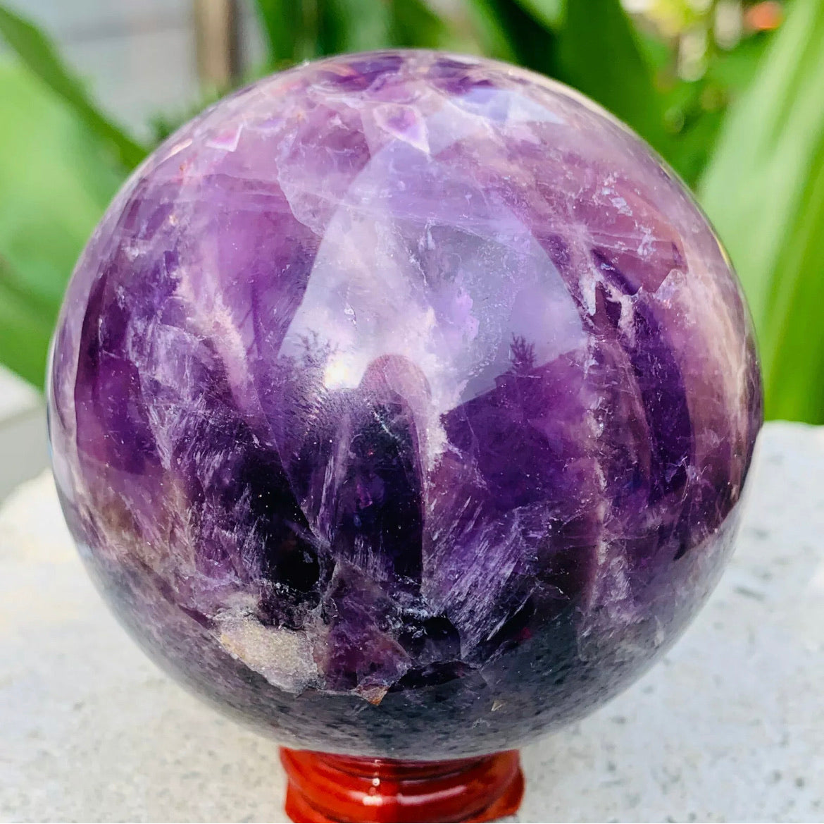 Natural Dreamy Amethyst Sphere Quartz Crystal Ball Healing