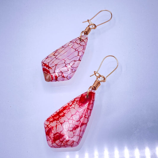 Red Dragon’s Vein Agate gemstone Earrings