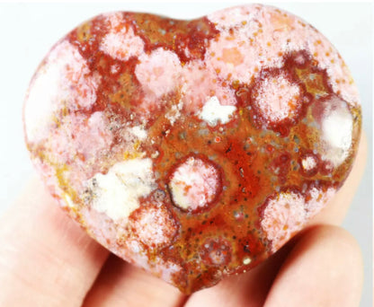 Amazing Ocean Jasper Geode Heart