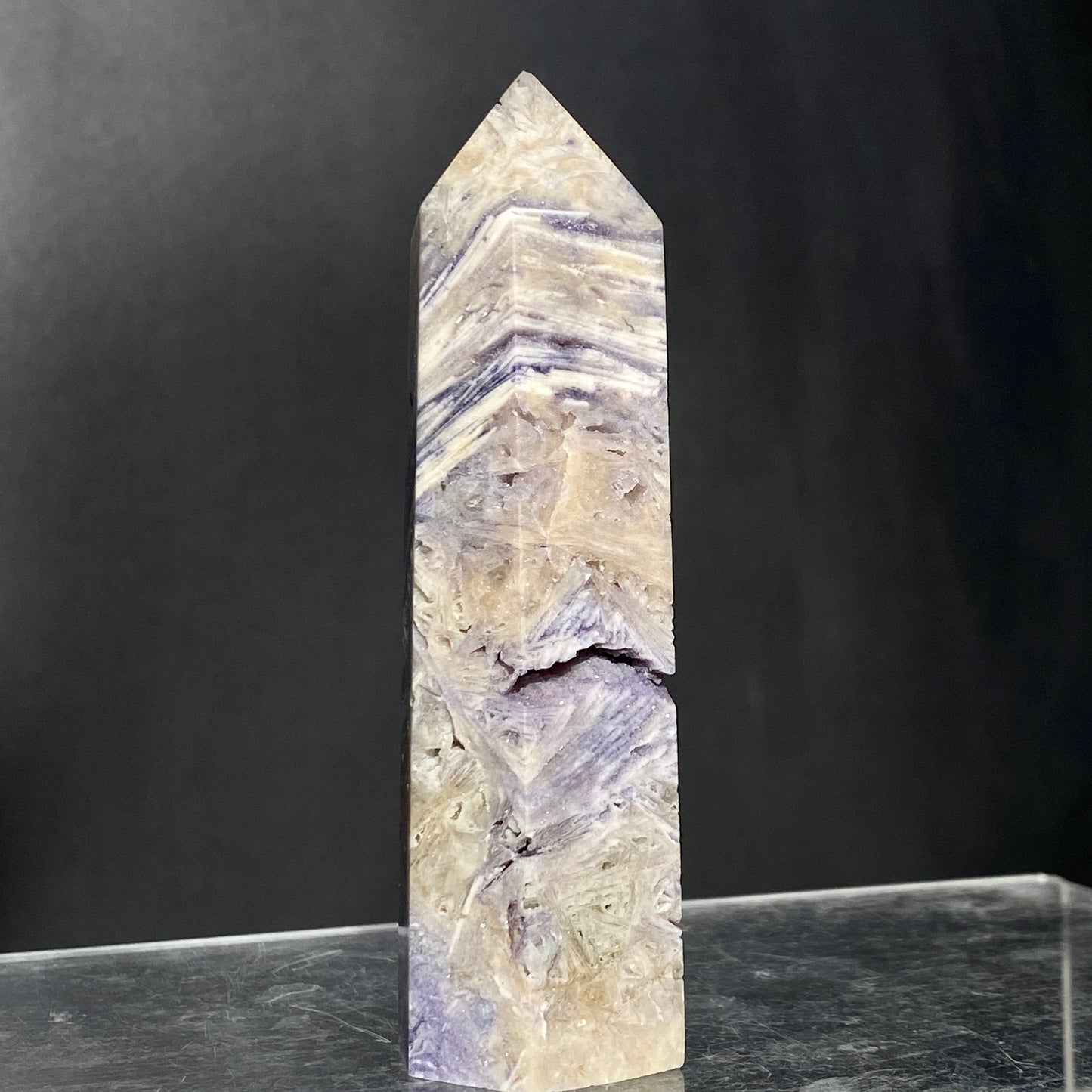 Natural Tiffany Stone crystal towerpoint wand