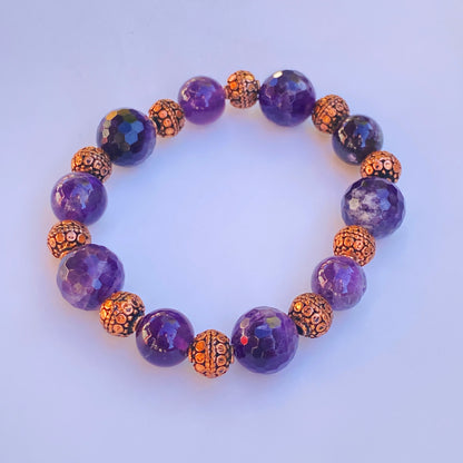 Amethyst gemstone and Copper Bracelet