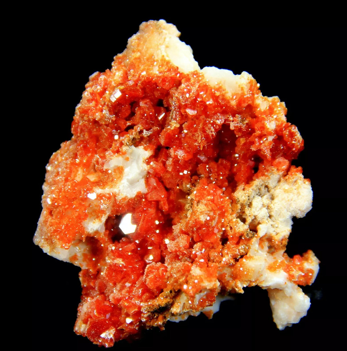 Superb Cherry Vanadinite Crystals on Matrix