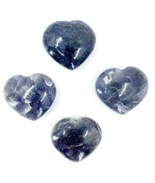 Iolite gemstone Puffy Hearts 2 Inch Pocket Hearts