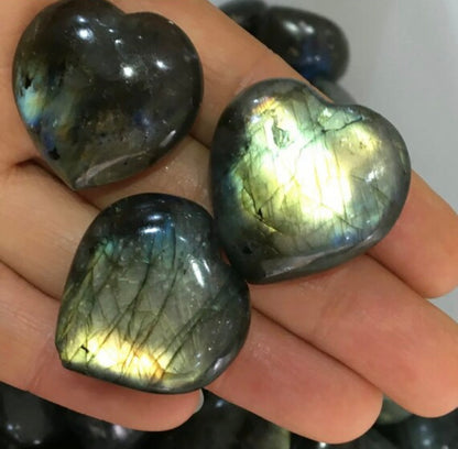 Labradorite Puffy Hearts