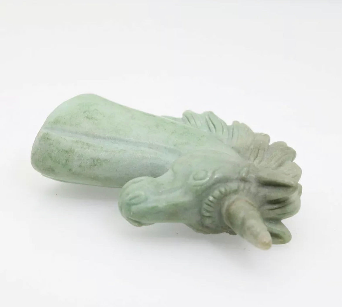 Natural Green Jasper gemstone carved Unicorn